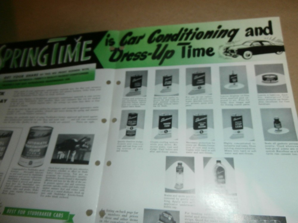 1952 Studebaker Dealer Pamphlet Brochure Order Form Spring Maintenance Materials