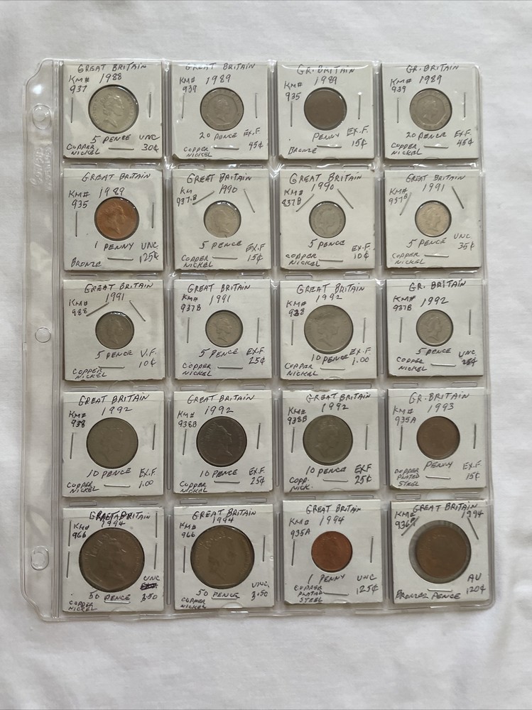 Great Britain 1988-1994 Assorted Coins