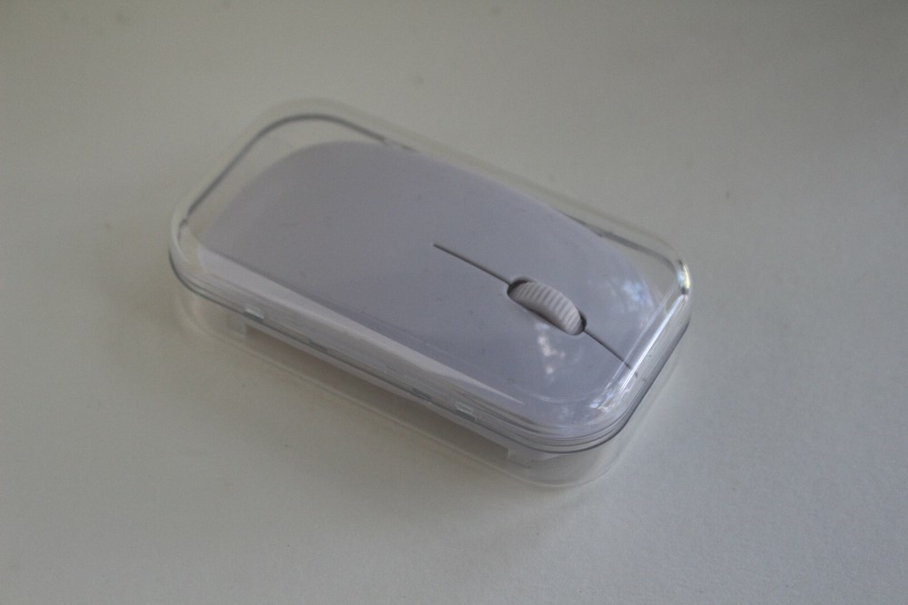 Computer Mouse Wireless Scroll Wheel White, Red LED USB Dongle for Laptop PC Mac