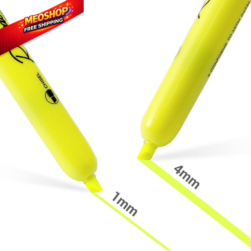 WRITECH Retractable Highlighters Chisel Tip: 1 Count (Pack of 12), Yellow
