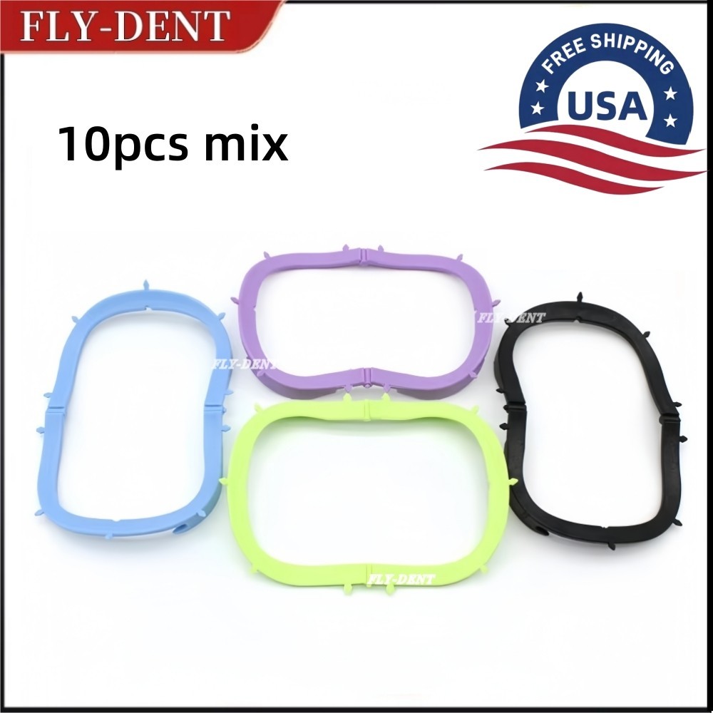 10pcs Plastic Dental Foldable Bracket Frame Rubber Dam Sheets Oral Barrier Tool