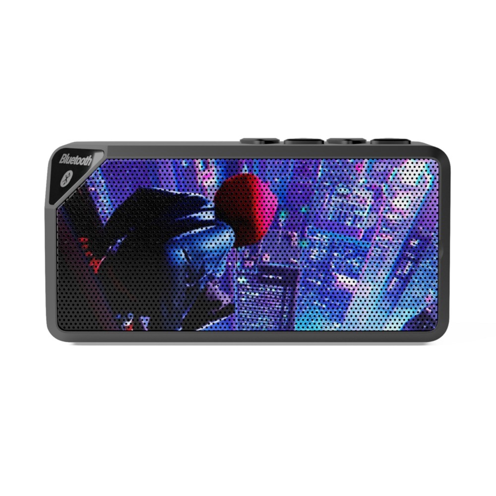 Retro Arcade Gamer Bluetooth Speaker | Pixel City Synthwave Design