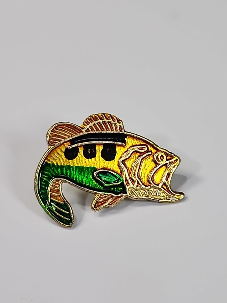 Fish Jumping Yellow & Green Colors Lapel Pin