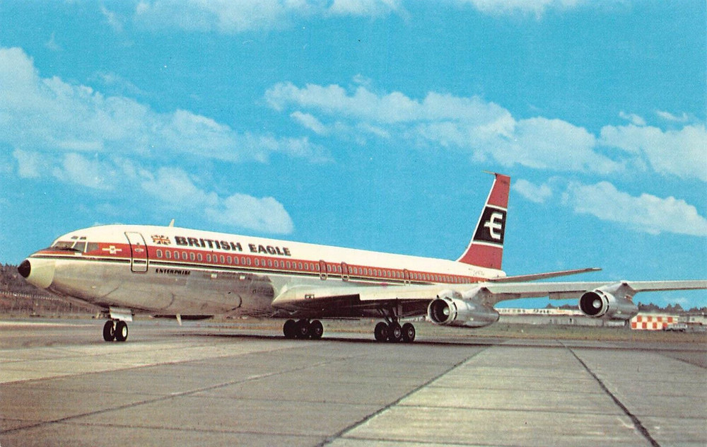 Airline Postcards        British Eagle Airways Boeing 707-365C