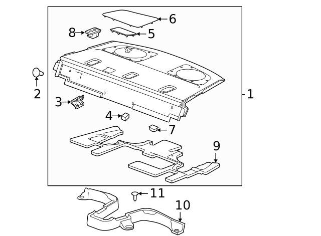 Genuine GM Pkg Tray Trim 85116656