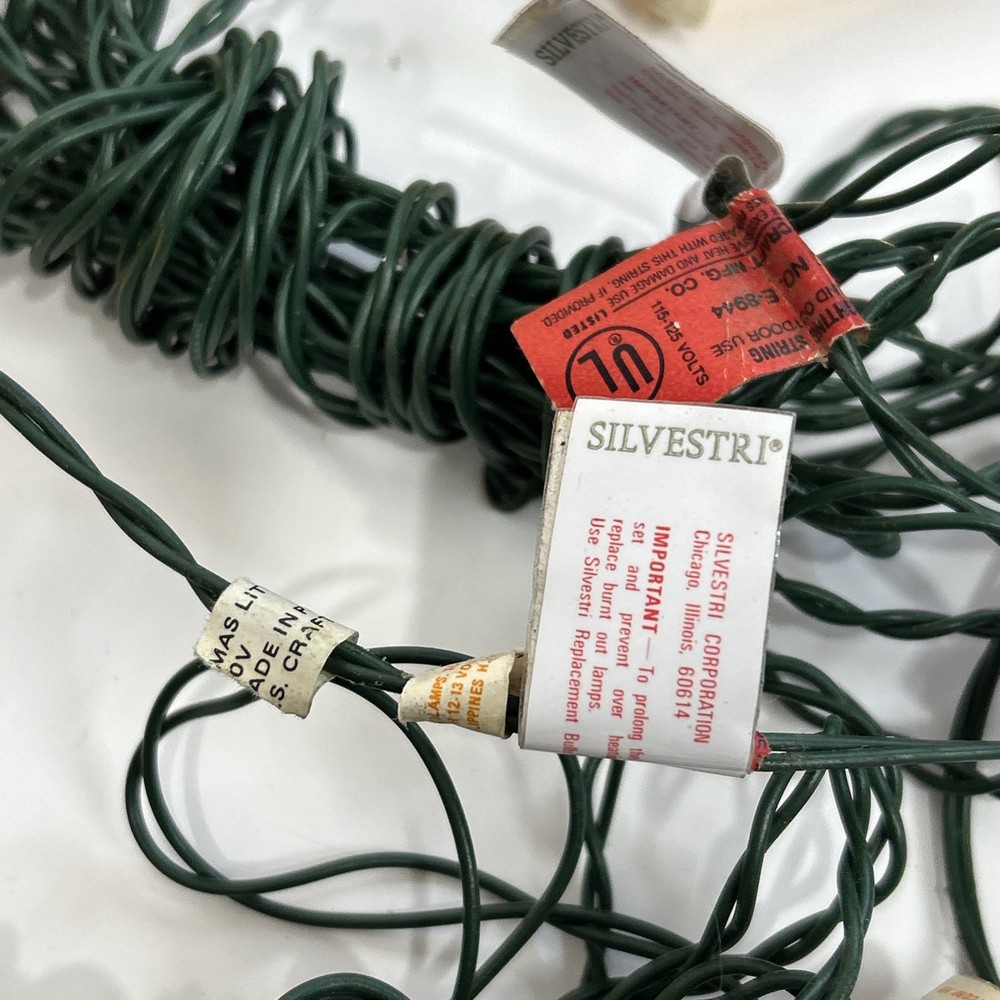 3 Set Clip On Candle Christmas String Lights 10 Each String Flocked Glitter READ