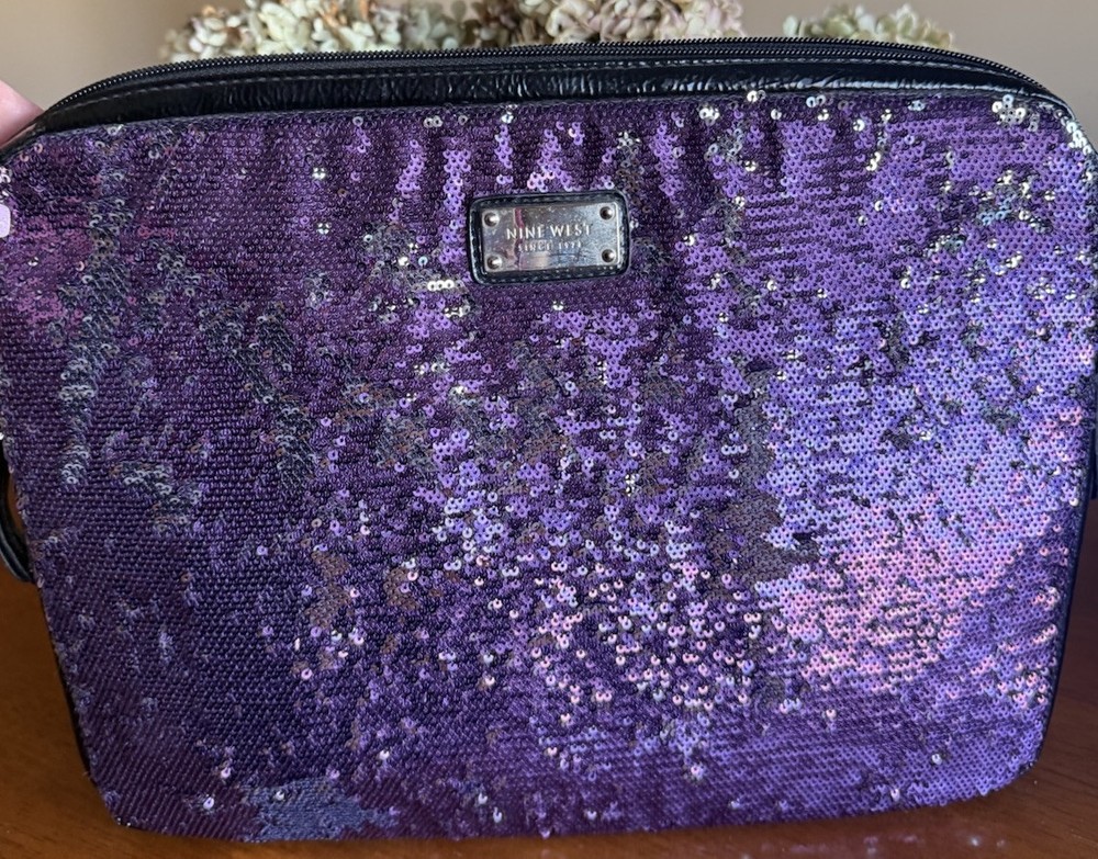 9 West Sequin Purple/silver Laptop Sleeve