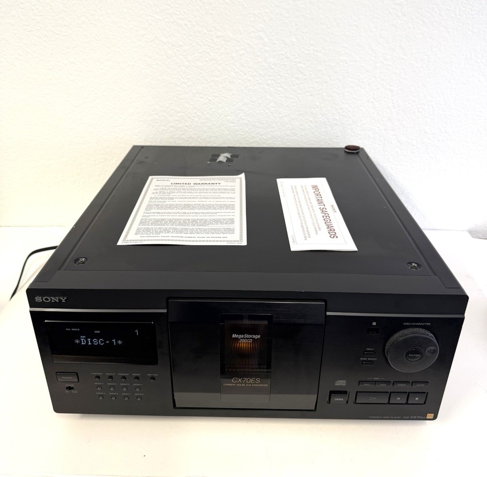 VINTAGE Sony CDP-CX70ES CD Player Mega Storage 200 CD Changer AS IS (Error Code)