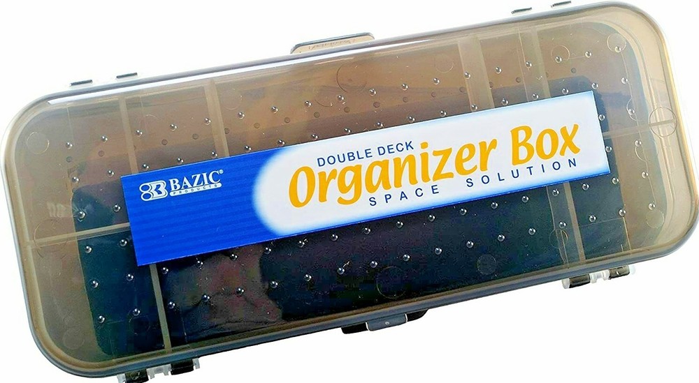 2 Double Deck Organizer Boxes, 8.25" School supplies & craft box