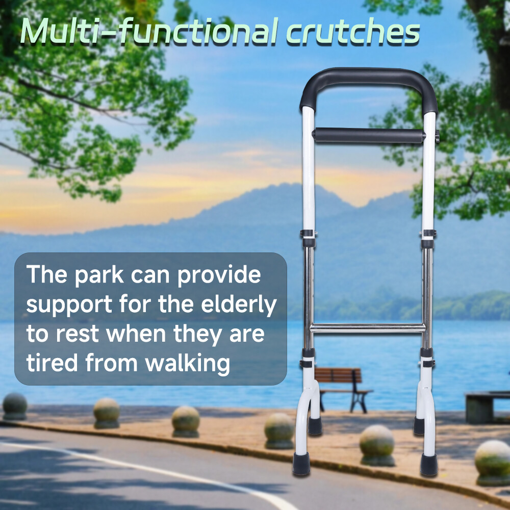 Height Adjustable Assist Cane Quick Assembly Walking Frame For Seniors Mobility