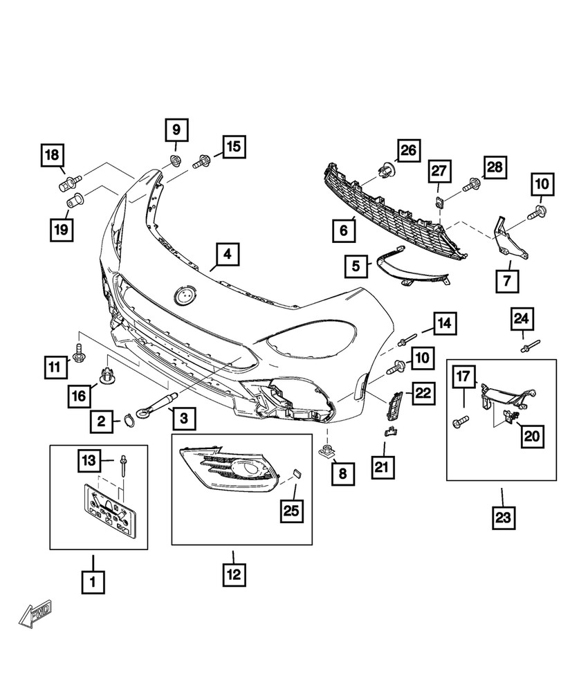 Genuine Mopar Applique Retainer Left 68348027AA