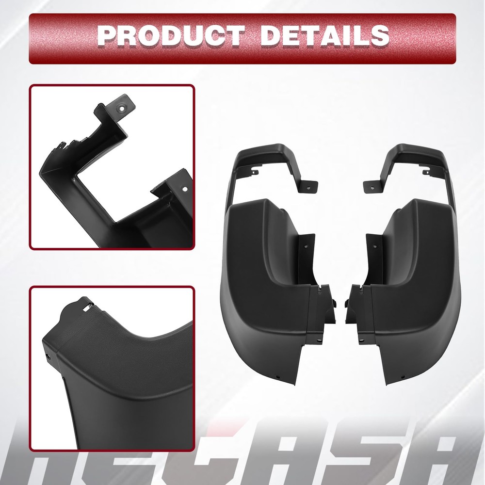 HECASA Rear Bumper Side End Cap Cover Compatible Right & Left Side, black
