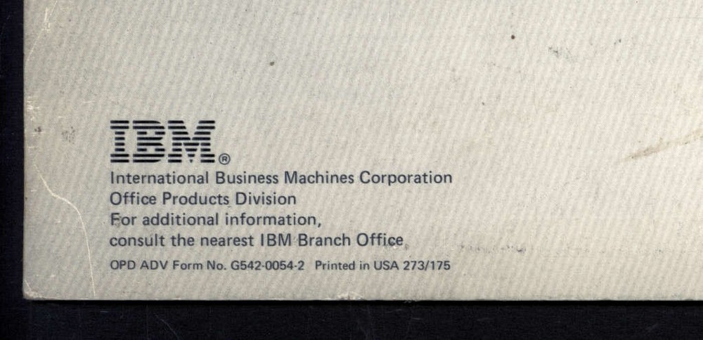 operating instructions for IBM correcting SELECTRIC & SELECTRIC II TYPEWRITER