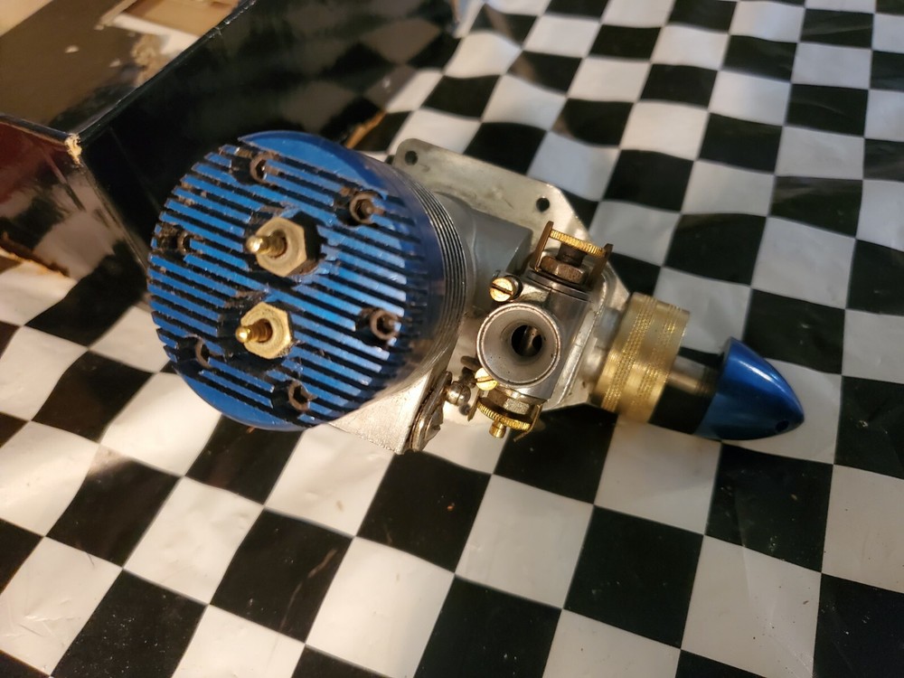 Vintage Fox 60 RC Blue Head Race Model Plane Engine Control Line Airplane w/Box