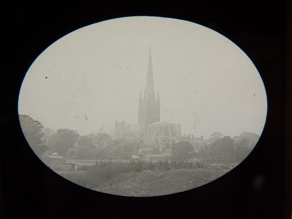 Magic Lantern Slide Norwich Cathedral Antique