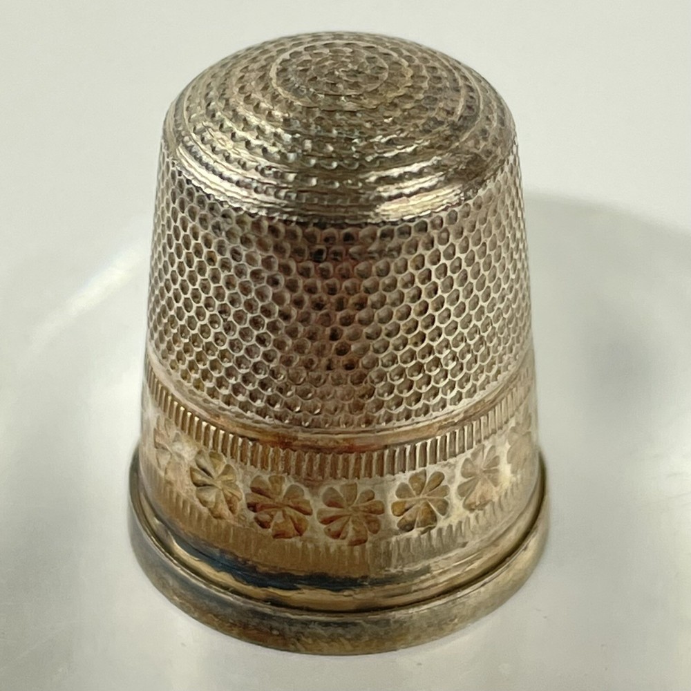 Vintage Solid Sterling Silver Thimble 2cm James Swann & Son 1981 M #4