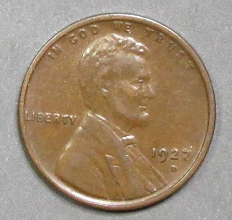 1927-D LINCOLN CENT PLEASING CHOICE XF