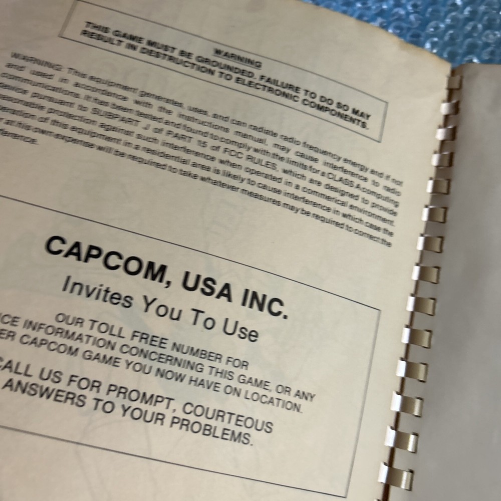 original BIONIC COMMANDO CAPCOM video game arcade game manual w/schmatics