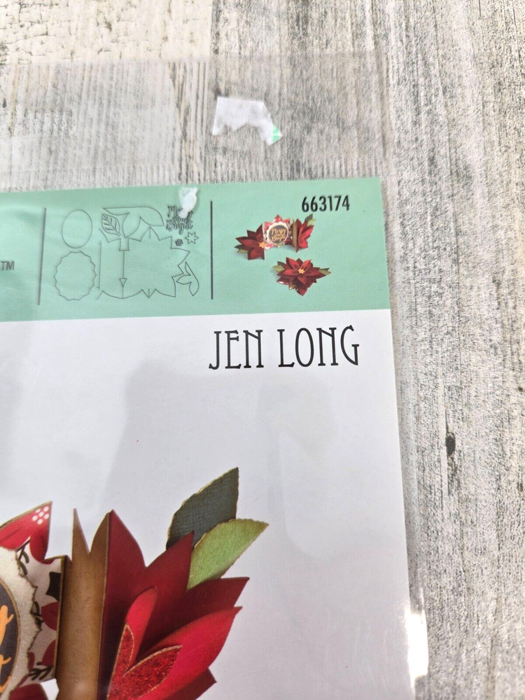 Sizzix Die Cut Poinsettia Fold A Long Card 663174 Jen Long Thinlits