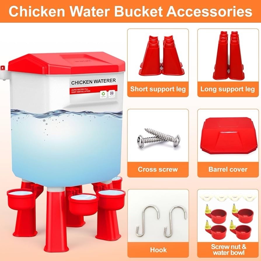 Hanging Automatic Chicken Waterer, Plastic Chicken Water Poultry Drinker