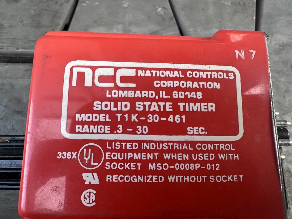 NCC T1K-30-461 Solid State Timer, .3 - 30 Sec Range