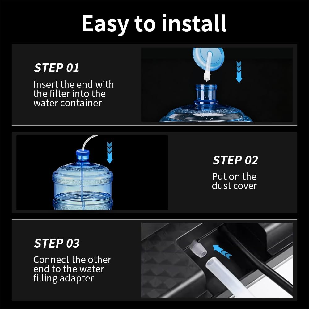 2-Pack Silicone Water Pump Hose Replacement, Food Grade Tube for 5-Gallon Elect