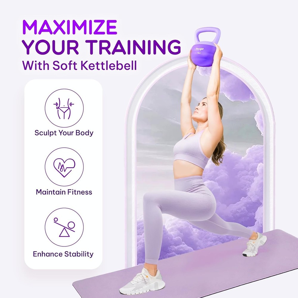 Soft Kettlebell PVC Kettlebells Exercise Weights & Color-Coded Strength Training