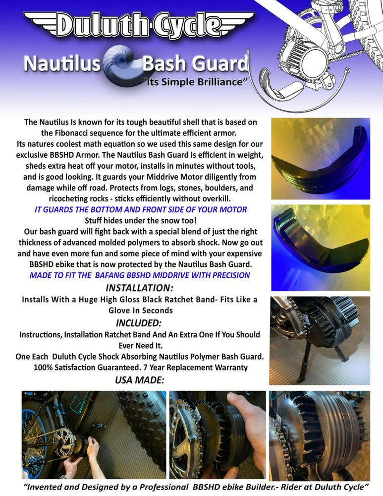 Nautilus Bash Guard fits Bafang BBSHD Middrive Motor