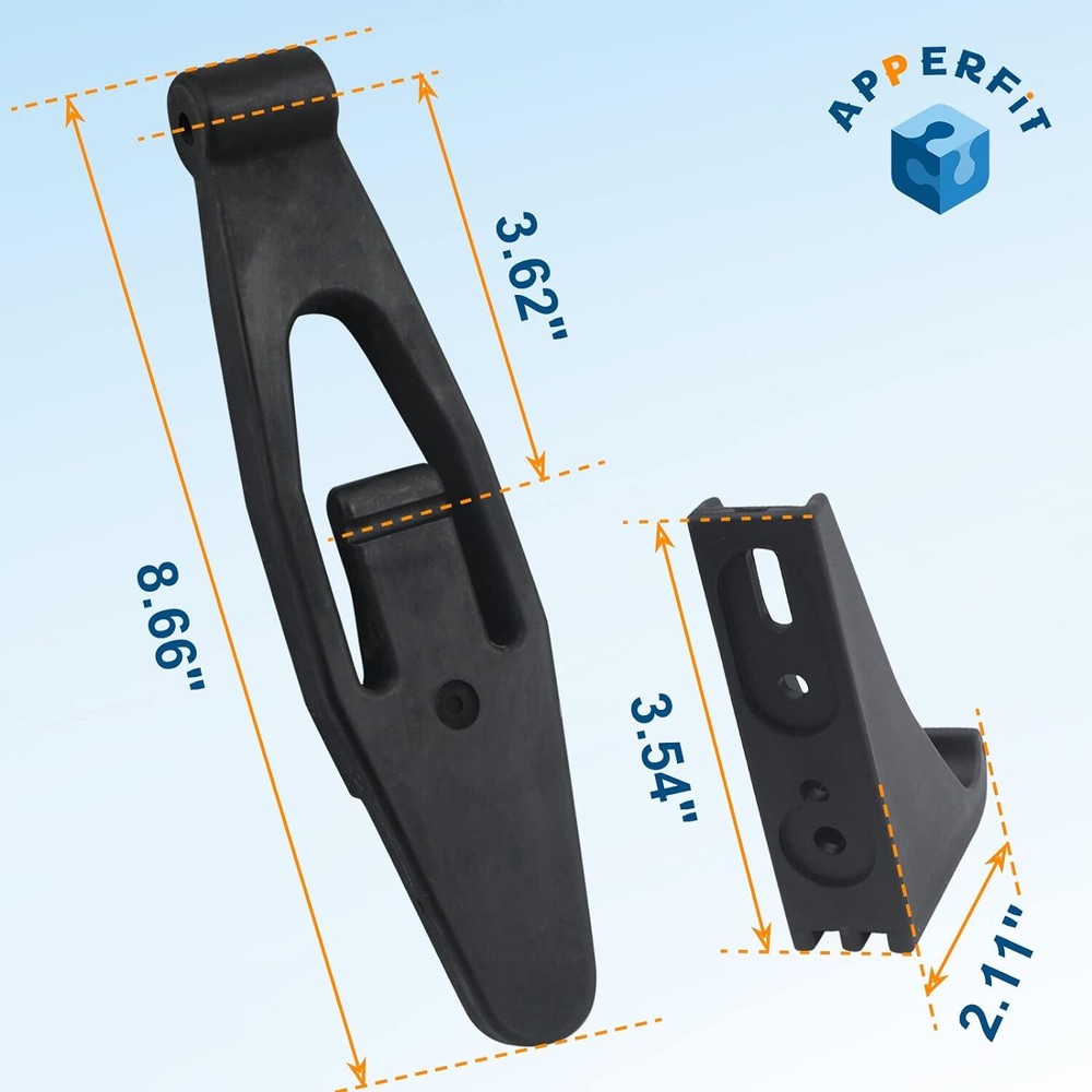 Hood Latch Strap with Catch Bracket Kit 2 Pack Compatible 2 SET, Black