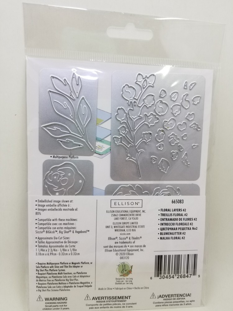 SI1 Sizzix Thinlits Dies Floral Layers #2 Flowers Jen Long New