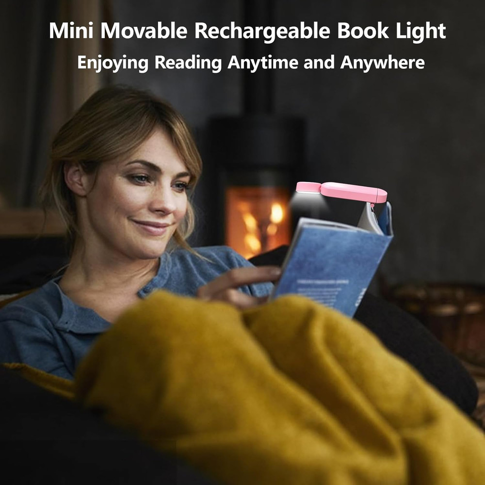 USB Rechargeable Blue Light Blocking Amber Clip on Bookmark Shaped Reading Light