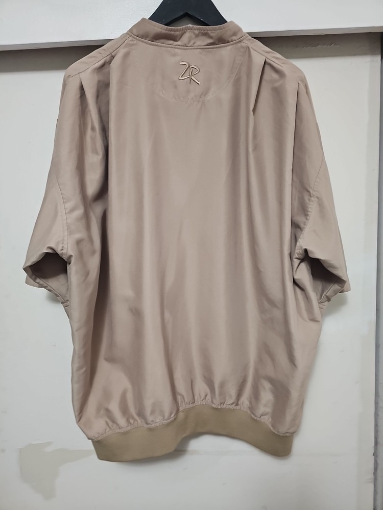 Zero Restriction Lightweight Embroidered Pullover 1/4 Snap S/S Jacket SZ Large