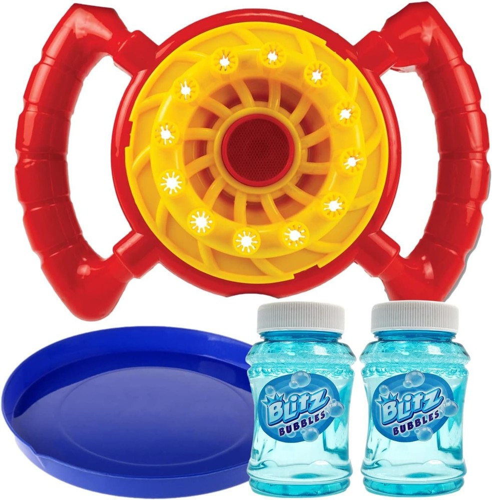 JA-RU Blitz Fan Bubble Wheel Blower w/ 2 Non Toxic Bubble Soap Solution (1...