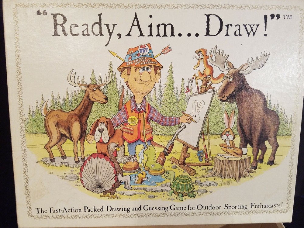 COMPLETE Ready, Aim...Draw! Family Board Game About Outdoors 1988 Drawing Fun