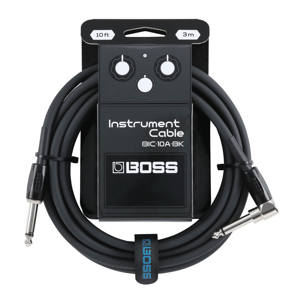 Boss 10ft Instrument Cable Straight-Angled - Black