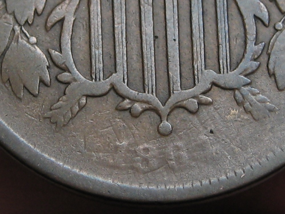 1864 Two 2 Cent Piece- Large Motto, VG/Fine Reverse Details