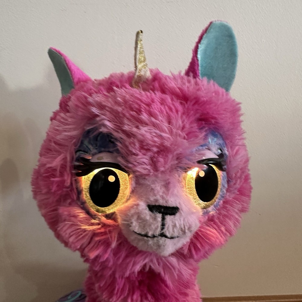 Hatchimals Llamacorn Neck Grows 32” Talks Eyes Light up Multi Pink Interactive