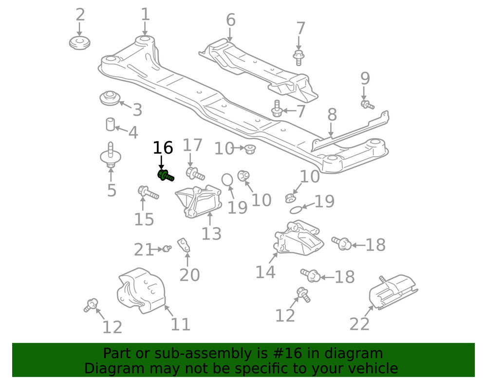Genuine Mitsubishi Mount Bracket Bolt MF303365