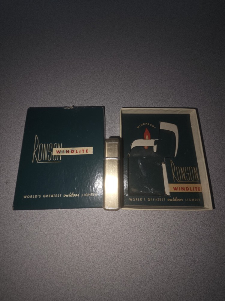 Vintage Ronson Windlite Box, Bowers Lighter
