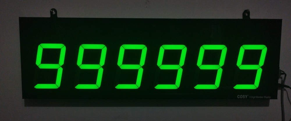 6 DIGIT LED NUMBER DISPLAY WITH RS232 INPUT ( 4" High LED Digits )