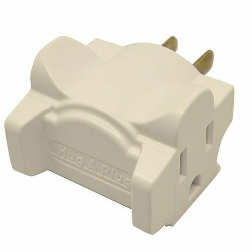 Ivory Hug-A-Plug Dual Outlet Wall Adapter Plug - New