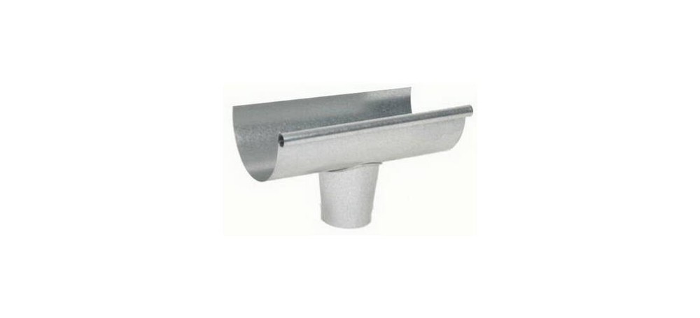 Gutter End With Drop Outlet, Galvanized, For Use With 5-In. Half Round Gutter Gr