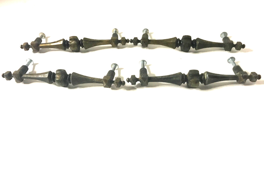 VINTAGE GOTHIC STYLE DRAWER PULLS HANDLES W /HARDWARE (4)