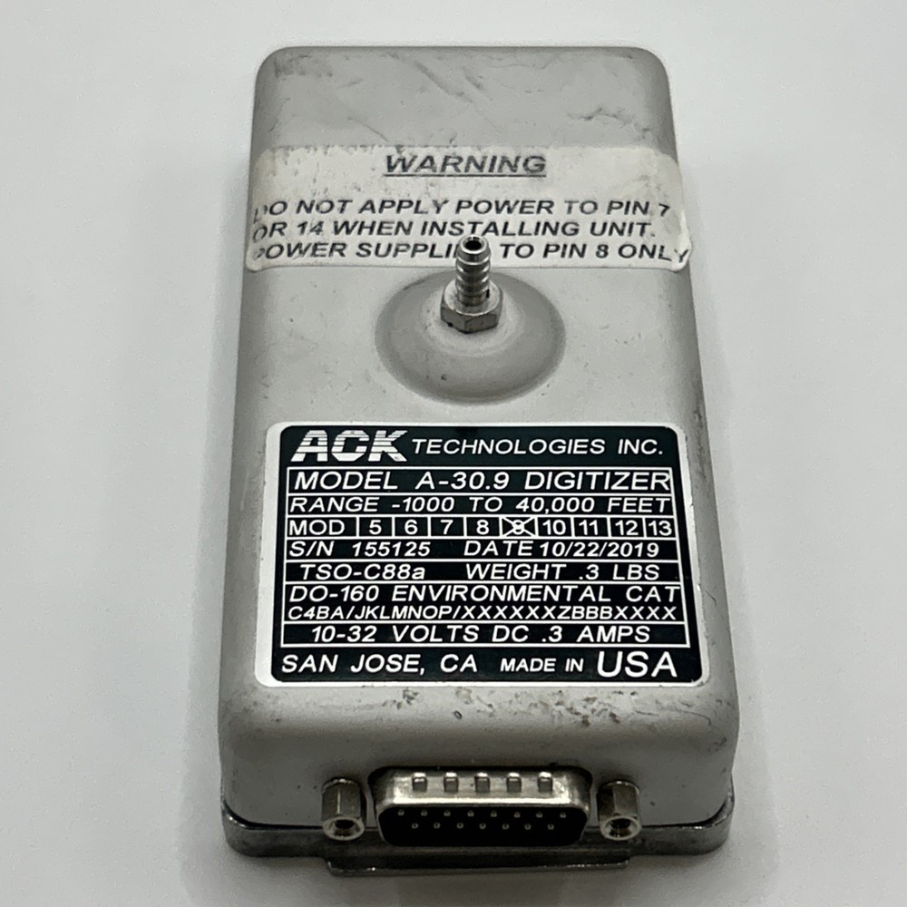 A-30.9 ACK Technologies Altitude Digitizer Encoder A30.02.00 -1000 to 40,000 ft