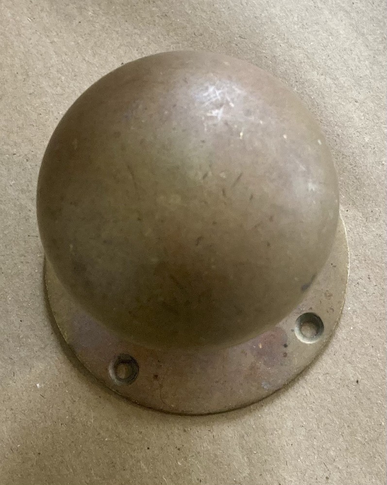 Quality Antique Large Cast Solid Circular Brass Single Door Handle Knob c1900