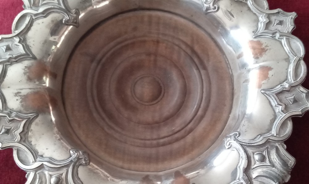Victorian Silver Plated Champagne Or Wine Coaster.