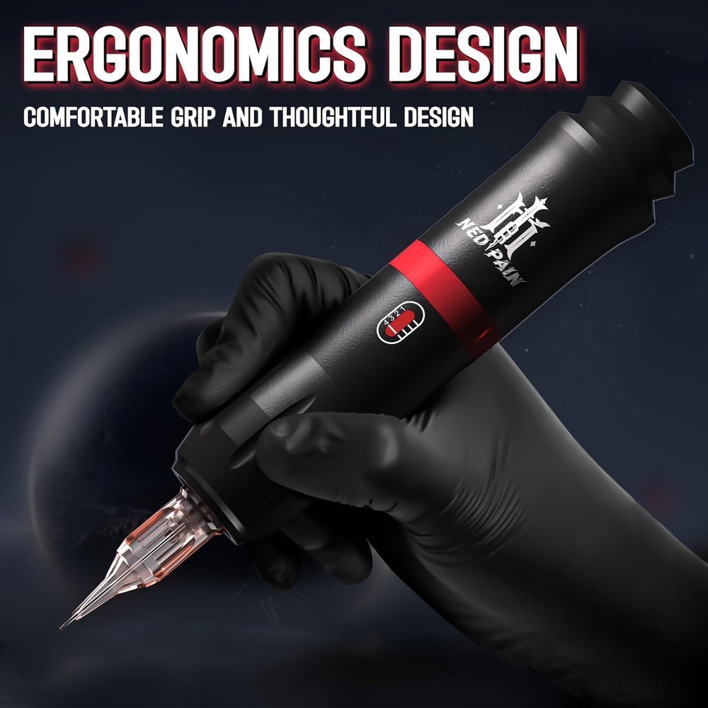 Ultimate Tattoo Starter Kit: Machine, 10 Needles, 7 Inks - For Beginners & Pros