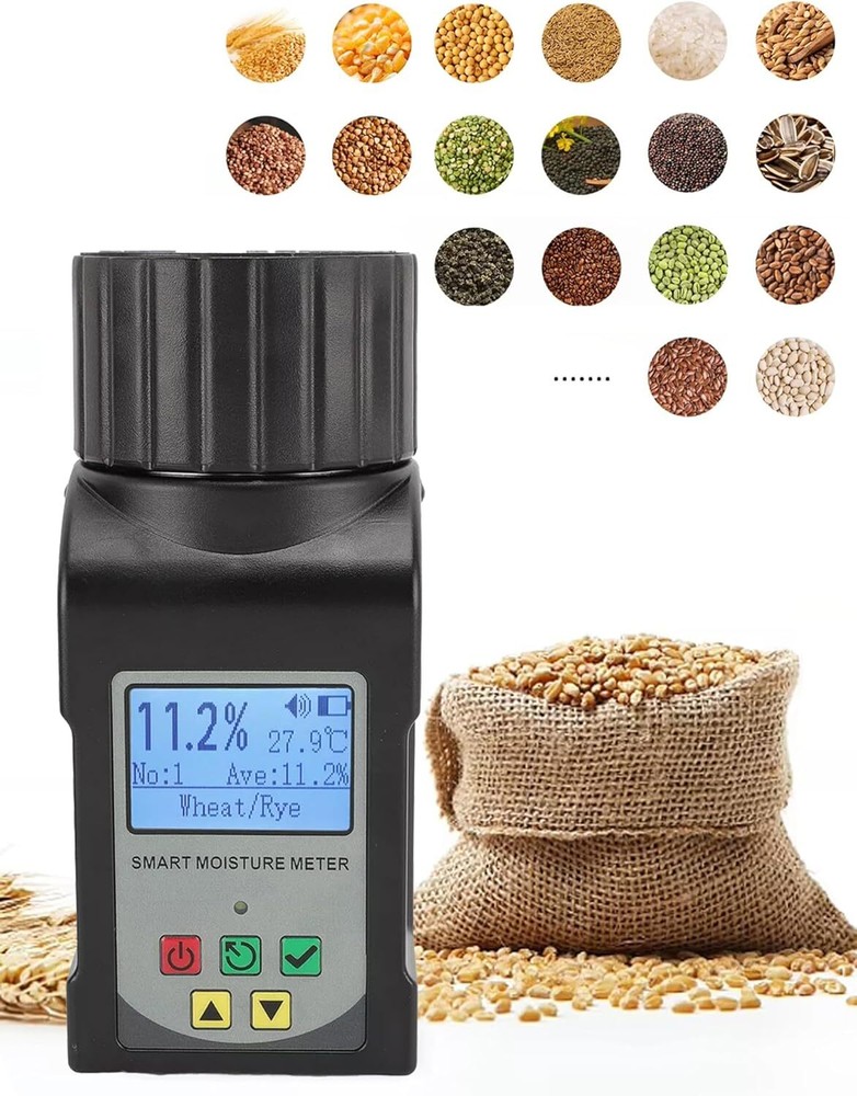 Grain Moisture Tester Cup-Type Meter for 25 Grains Wheat Corn with Data Storage
