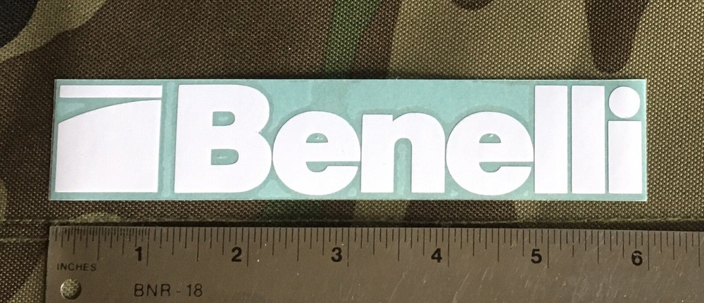 Benelli Logo Sticker, No Background White Letters Only.