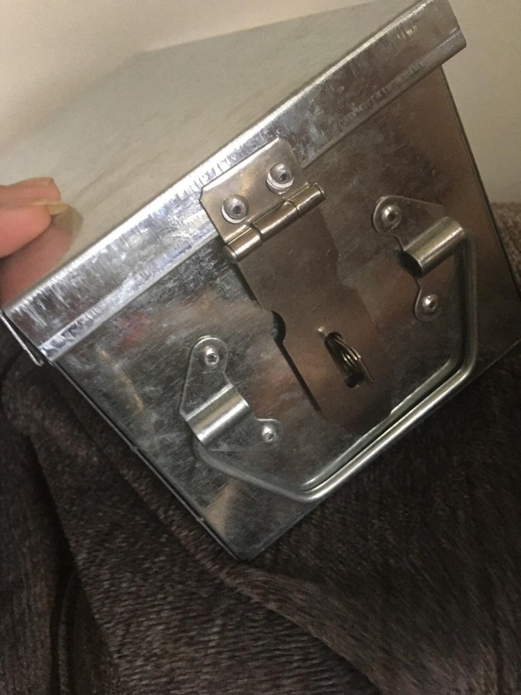 2Pack Lock Box W/ Folding Handle Durable Metal Storage Chest Stackable Portable